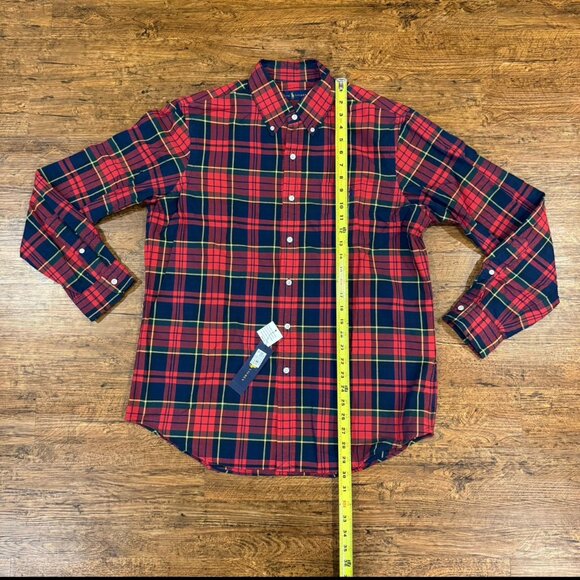 Polo Ralph Lauren Red Scotch Plaid Pony Logo Long Sleeve Button Down Shirt Men L - Picture 9 of 11